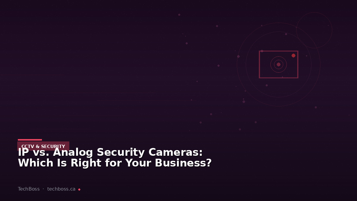 IP vs. Analog Security Cameras: Which Is Right for Your Business?